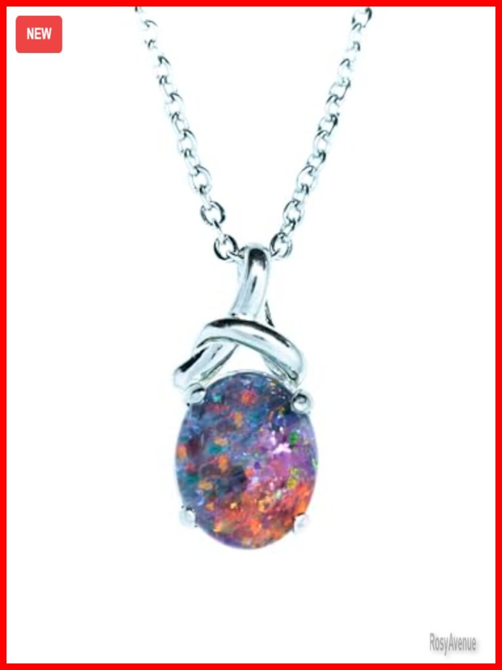 Australian Triplet Opal Pendant Necklace 11x9mm 925 Sterling Silver Gold Plated
